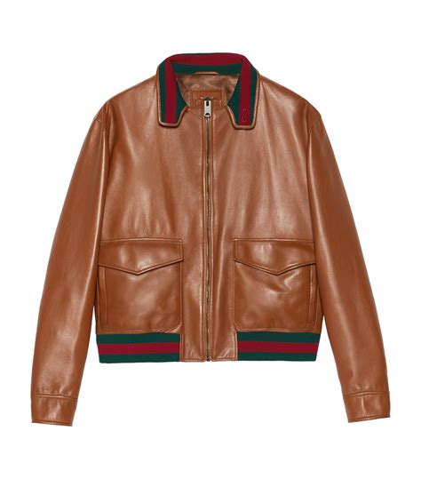 gucci leather jacket 2018|gucci bomber jacket men's.